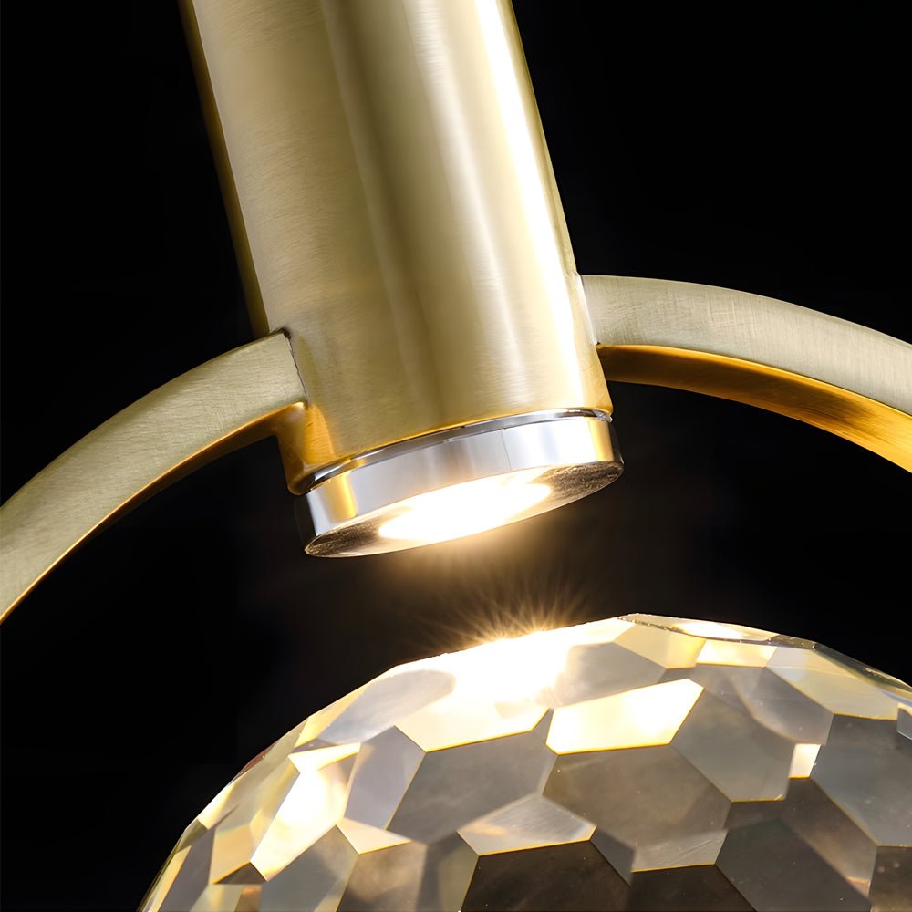 Crystal Ball Modern Pendant Light – Iron & Glass Hanging Fixture