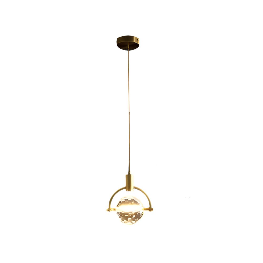 Crystal Ball Modern Pendant Light – Iron & Glass Hanging Fixture