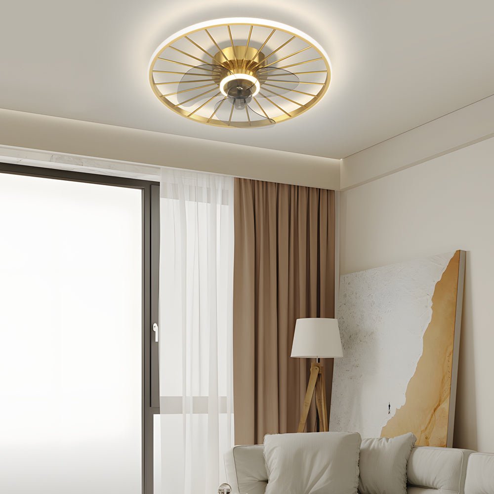 Modern Nordic Flush Mount Ceiling Fan Light with Dimmable LED