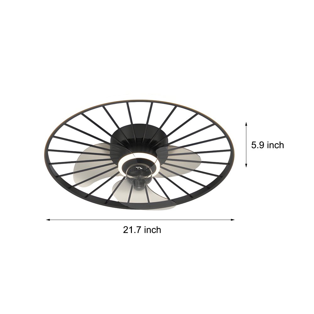 Modern Nordic Flush Mount Ceiling Fan Light with Dimmable LED