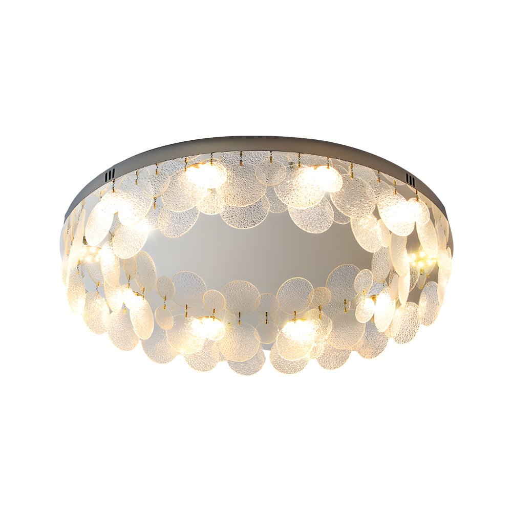 Glass Seashell Flush Mount Ceiling Light with 3-Step Dimming