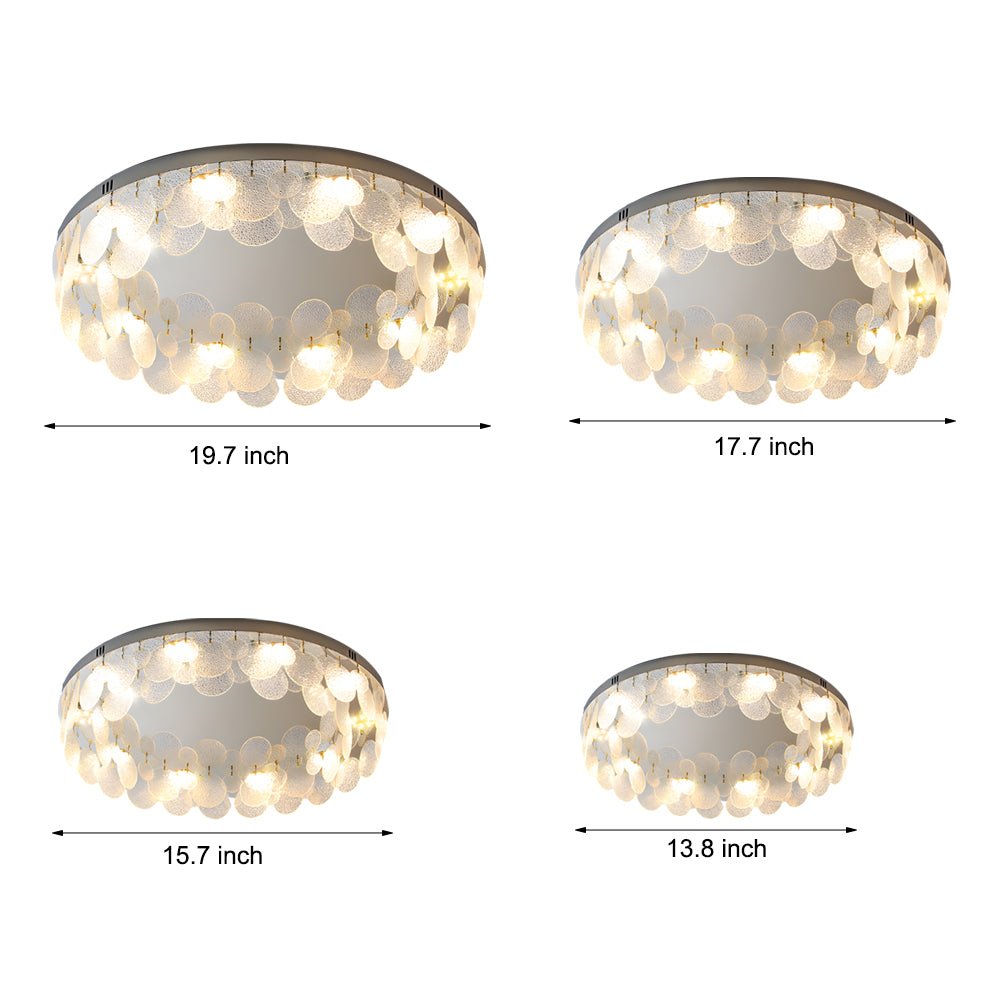 Glass Seashell Flush Mount Ceiling Light with 3-Step Dimming