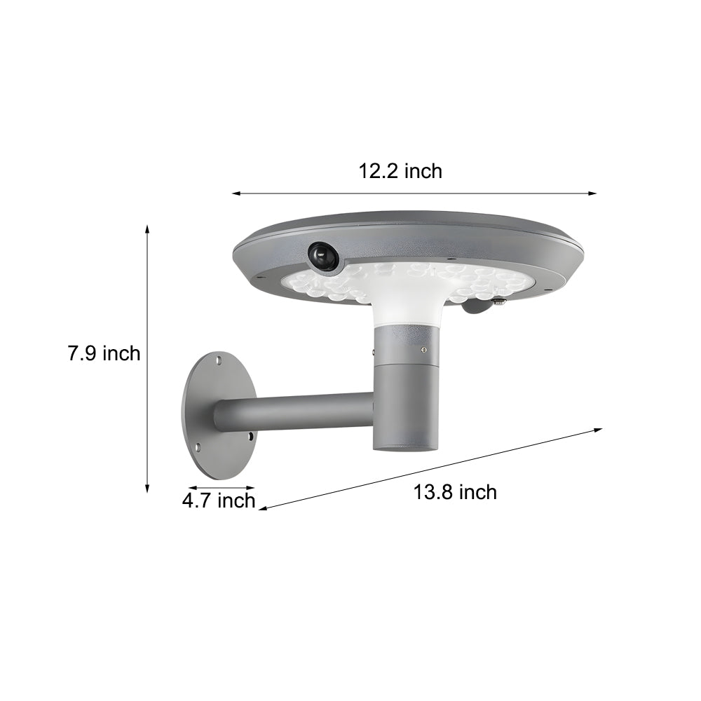 Round Solar LED Outdoor Wall Light with Motion Sensor