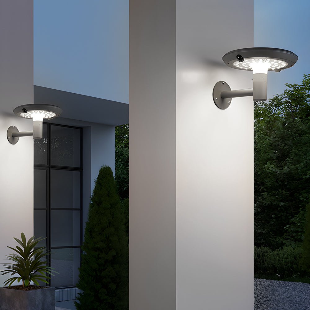 Round Solar LED Outdoor Wall Light with Motion Sensor