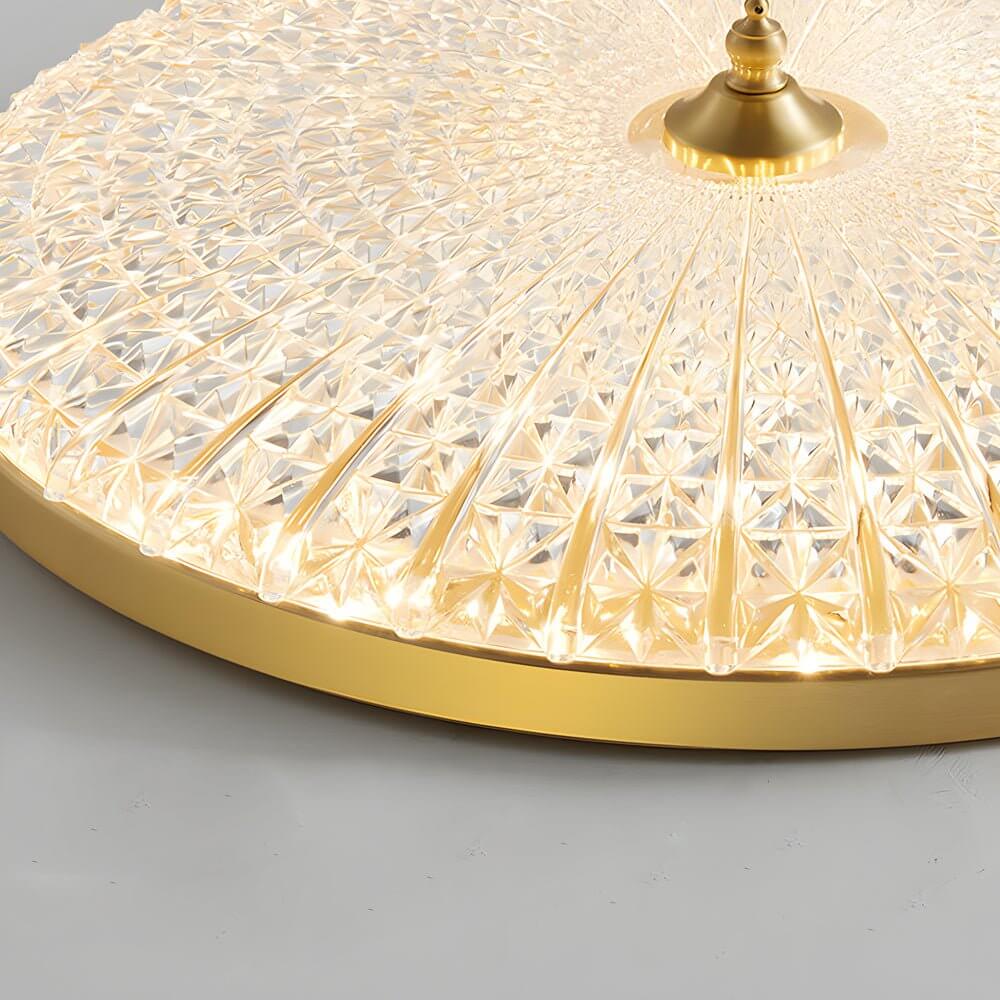 Modern Round Glass Flush Mount Ceiling Light with LED Dimming