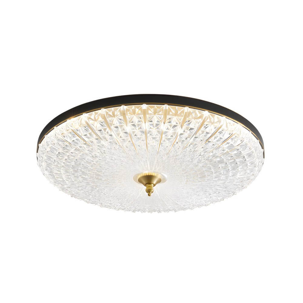 Modern Round Glass Flush Mount Ceiling Light with LED Dimming