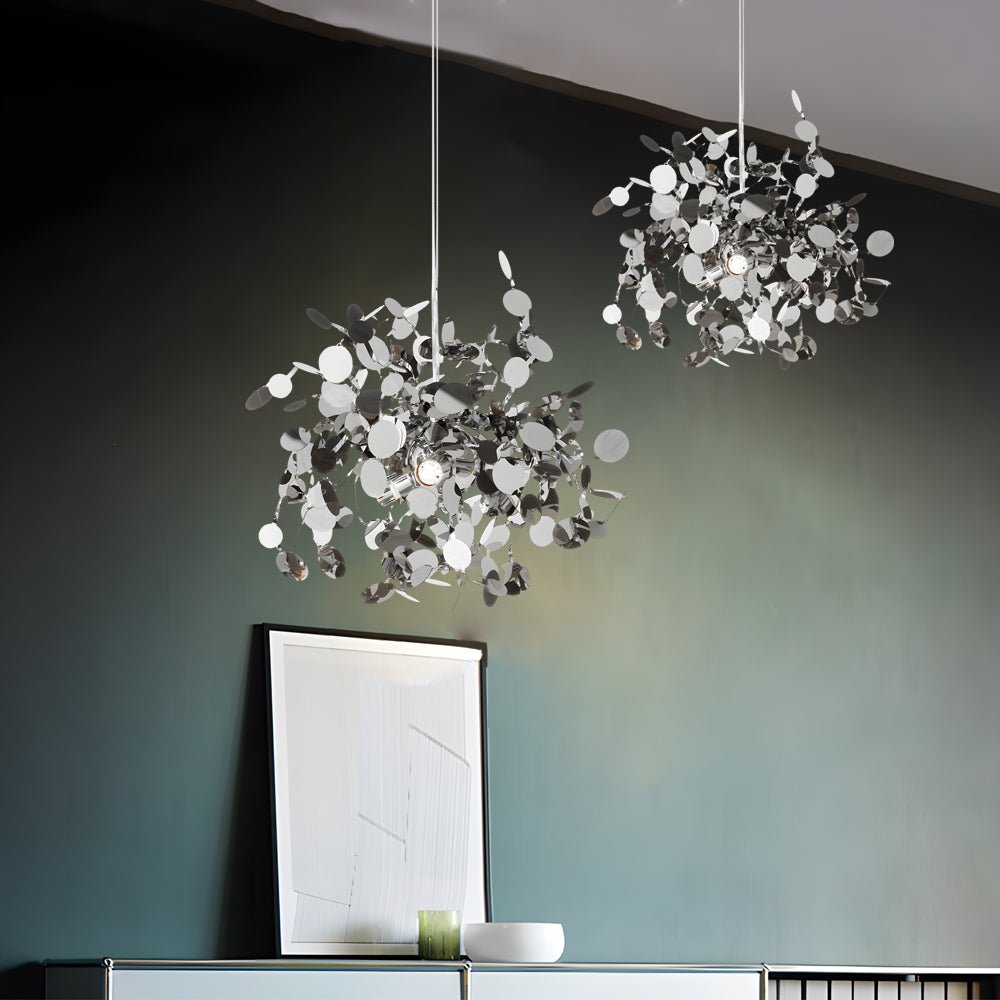 Modern Spherical Disc Chandelier Stainless Steel Nordic Pendant