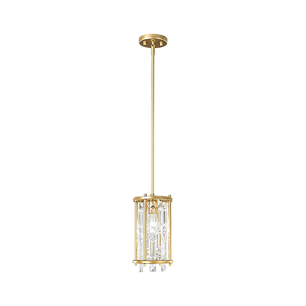 Crystal Pendant Light with Iron Frame - Modern Chandelier