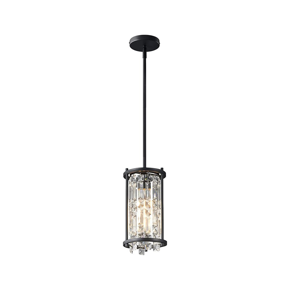 Crystal Pendant Light with Iron Frame - Modern Chandelier