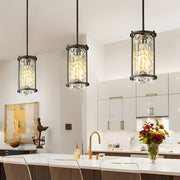 Crystal Pendant Light with Iron Frame - Modern Chandelier