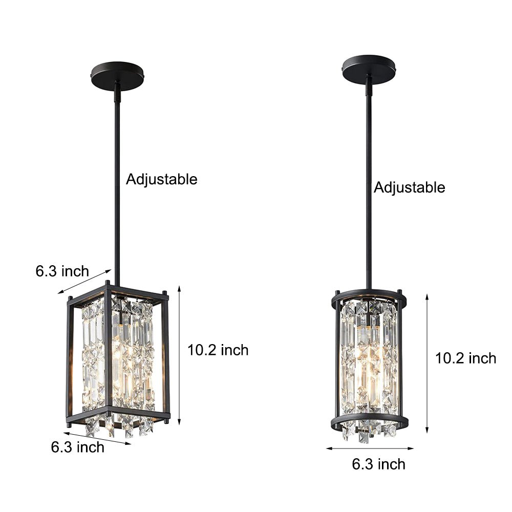 Crystal Pendant Light with Iron Frame - Modern Chandelier