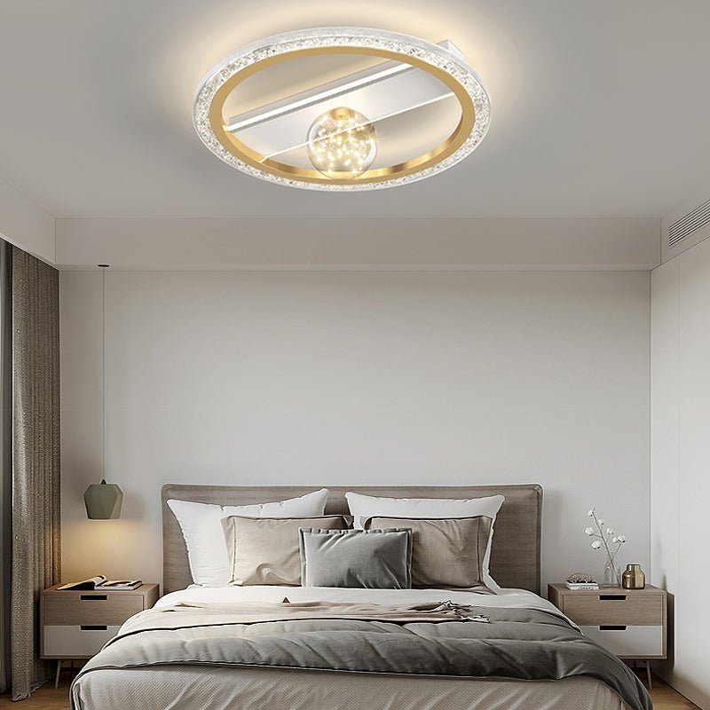 Dimmable LED Geometric Semi Flush Mount Ceiling Light