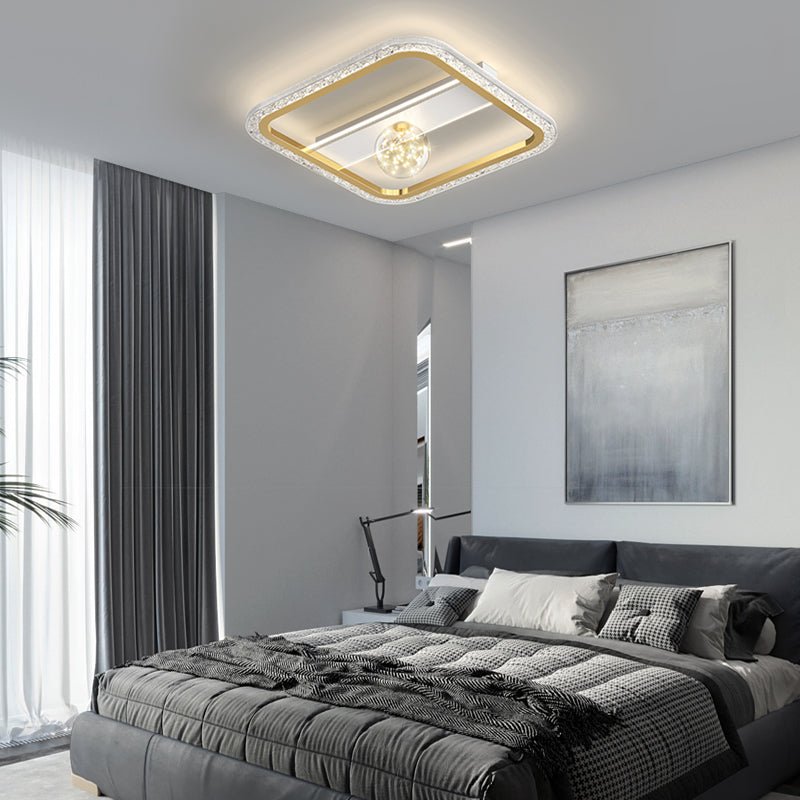 Dimmable LED Geometric Semi Flush Mount Ceiling Light