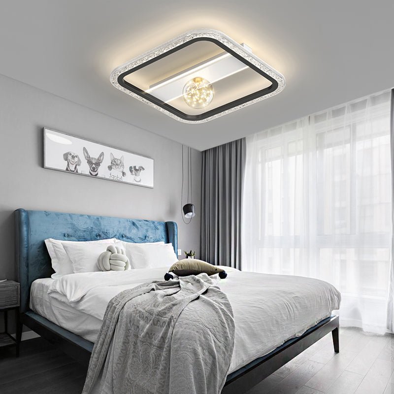 Dimmable LED Geometric Semi Flush Mount Ceiling Light