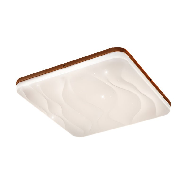 Wood LED Flush Mount Ceiling Light with Three-Step Dimming