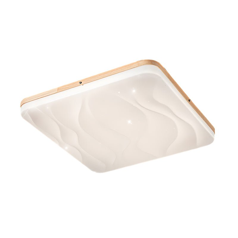 Wood LED Flush Mount Ceiling Light with Three-Step Dimming