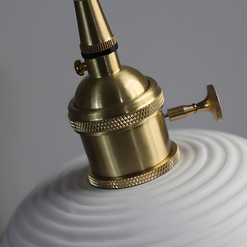 Handmade Ceramic Pendant Light with Brass Holder Modern Minimalist