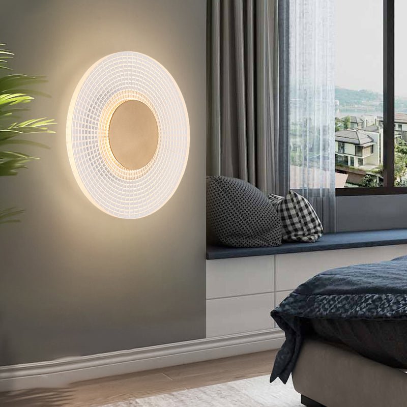 Round Striped Acrylic LED Wall Sconce - Modern Minimalist Design