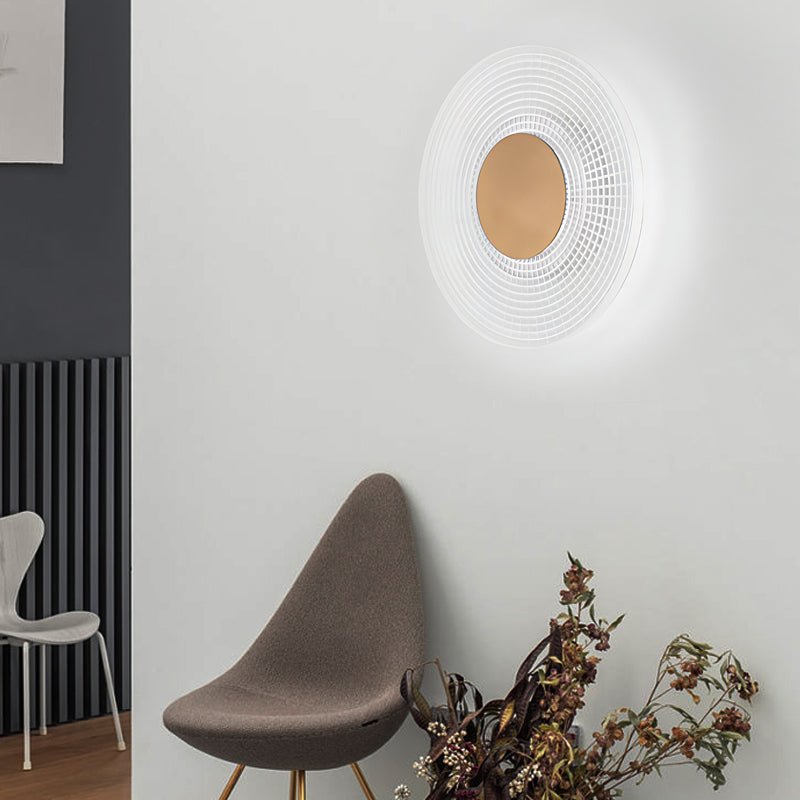 Round Striped Acrylic LED Wall Sconce - Modern Minimalist Design