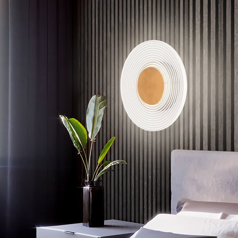 Round Striped Acrylic LED Wall Sconce - Modern Minimalist Design