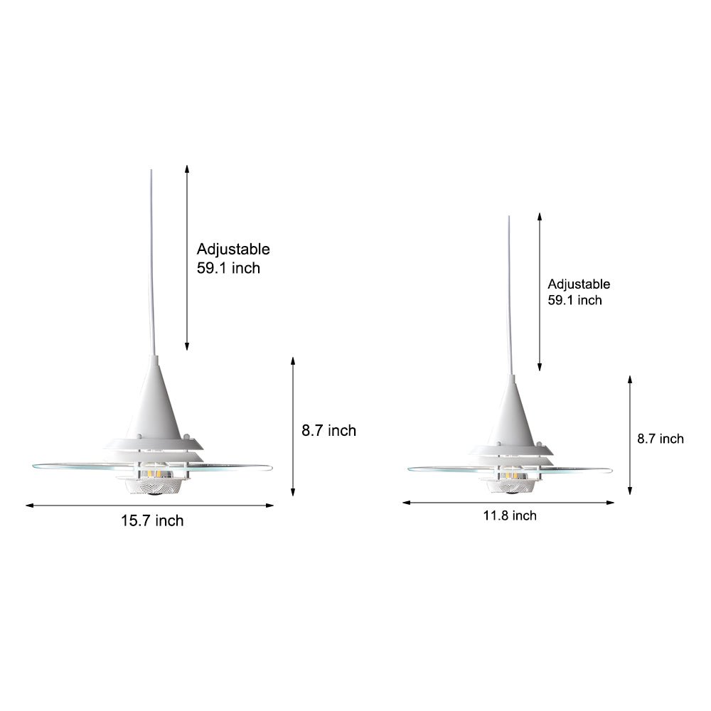 Modern Glass UFO Pendant Light with 3-Step Dimming