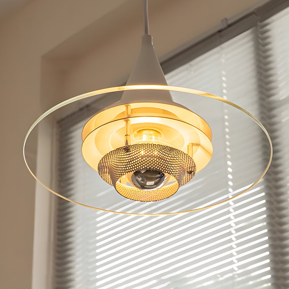 Modern Glass UFO Pendant Light with 3-Step Dimming