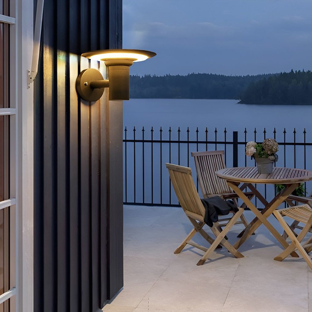 Round UFO Solar LED Outdoor Wall Light - Waterproof Die-Cast Aluminum