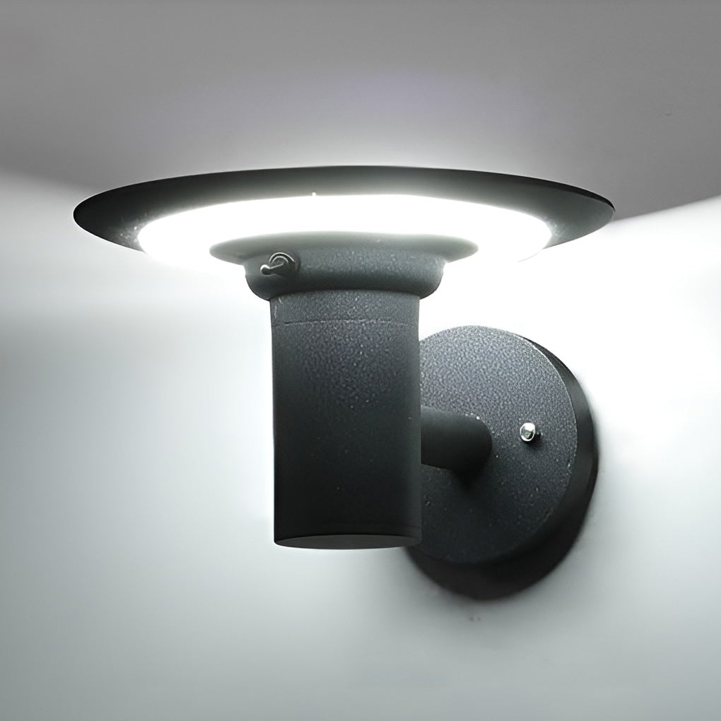 Round UFO Solar LED Outdoor Wall Light - Waterproof Die-Cast Aluminum