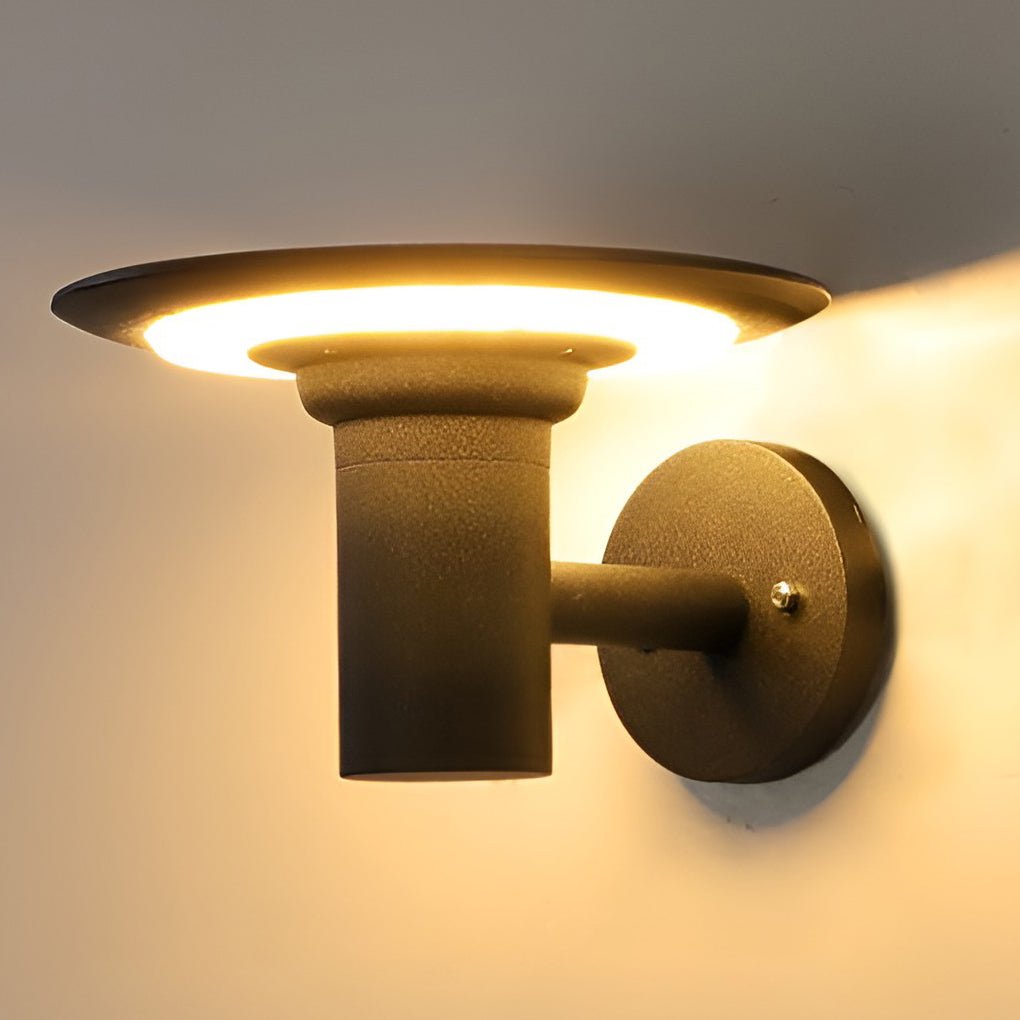 Round UFO Solar LED Outdoor Wall Light - Waterproof Die-Cast Aluminum