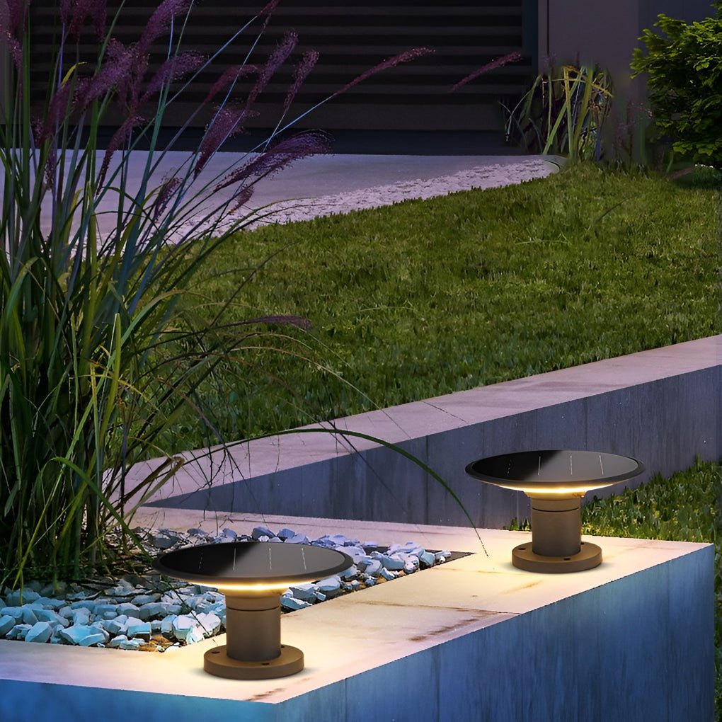 Solar UFO Fence Post Light with Dual Temperature LED – Aluminum