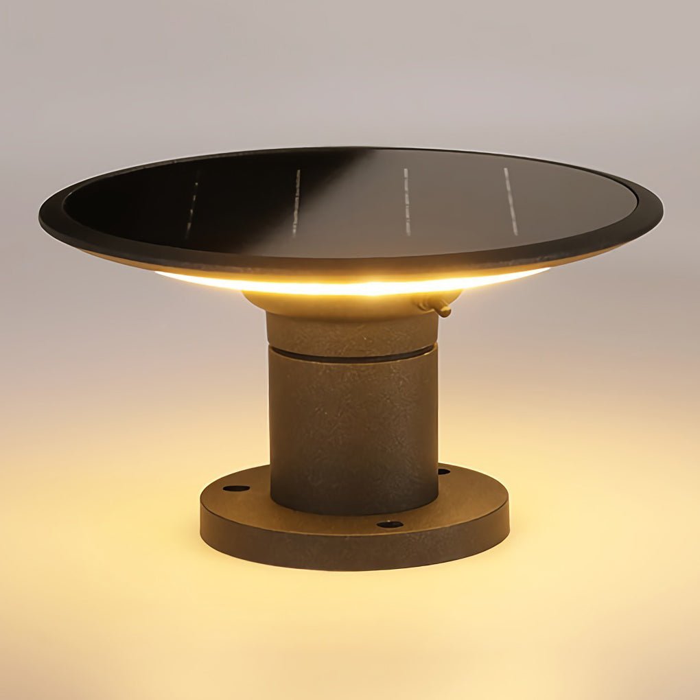 Solar UFO Fence Post Light with Dual Temperature LED – Aluminum