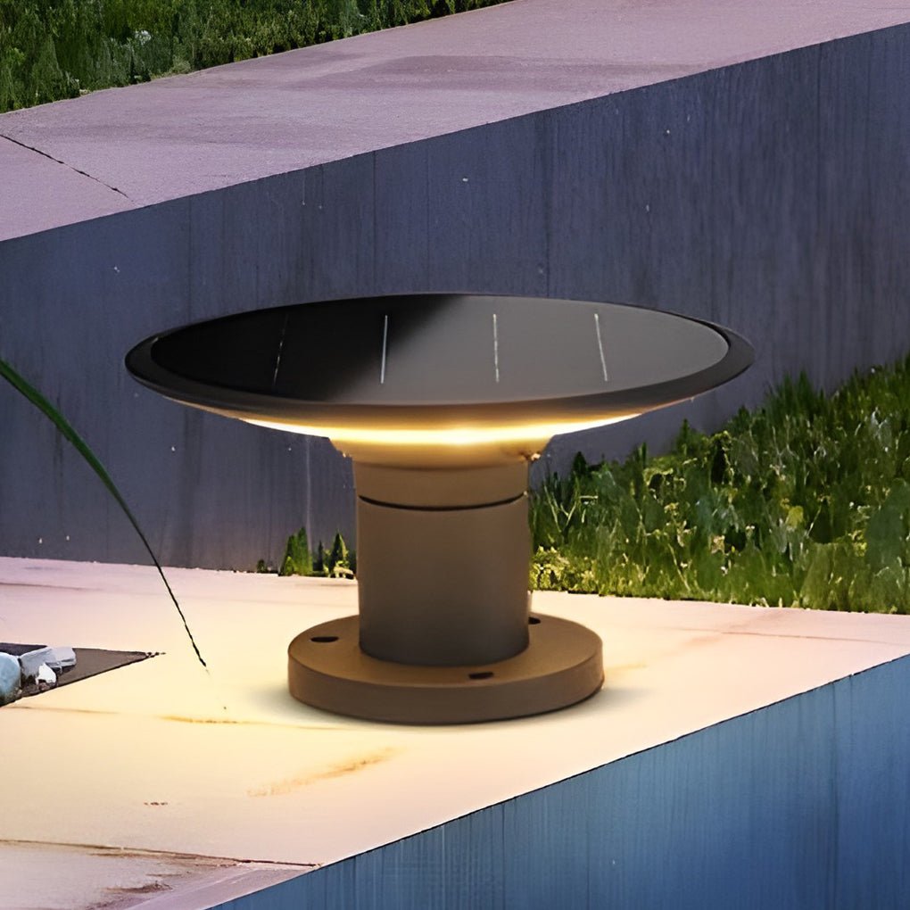 Solar UFO Fence Post Light with Dual Temperature LED – Aluminum