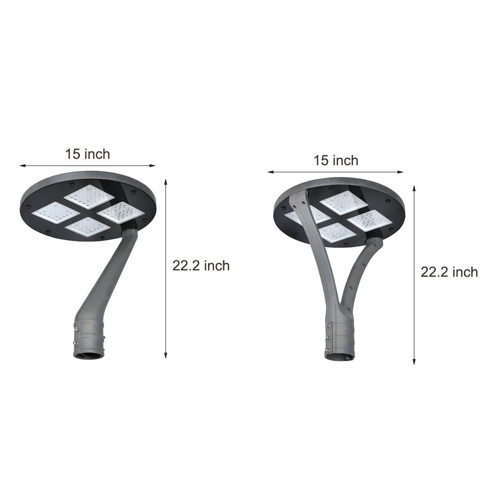 Modern Round Aluminum LED Post Top Light - Black Finish