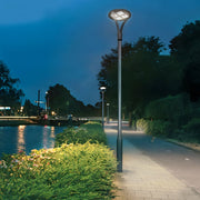 Modern Round Aluminum LED Post Top Light - Black Finish