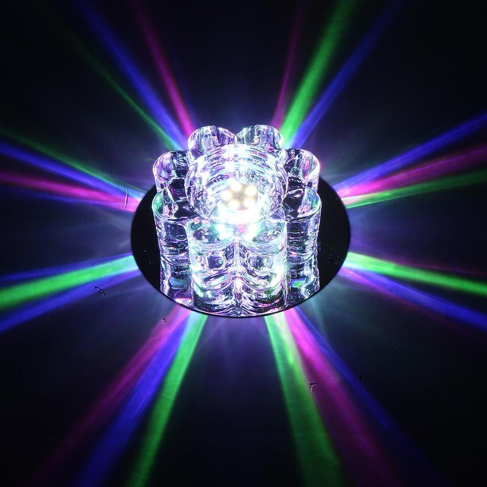 Crystal Flower Flush Mount LED Ceiling Light - Modern Electroplated