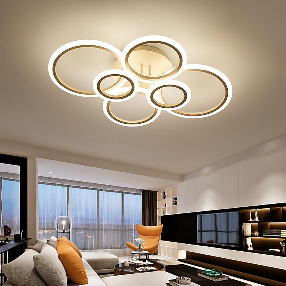 Geometric LED Flush Mount Ceiling Light - Modern Aluminum Design