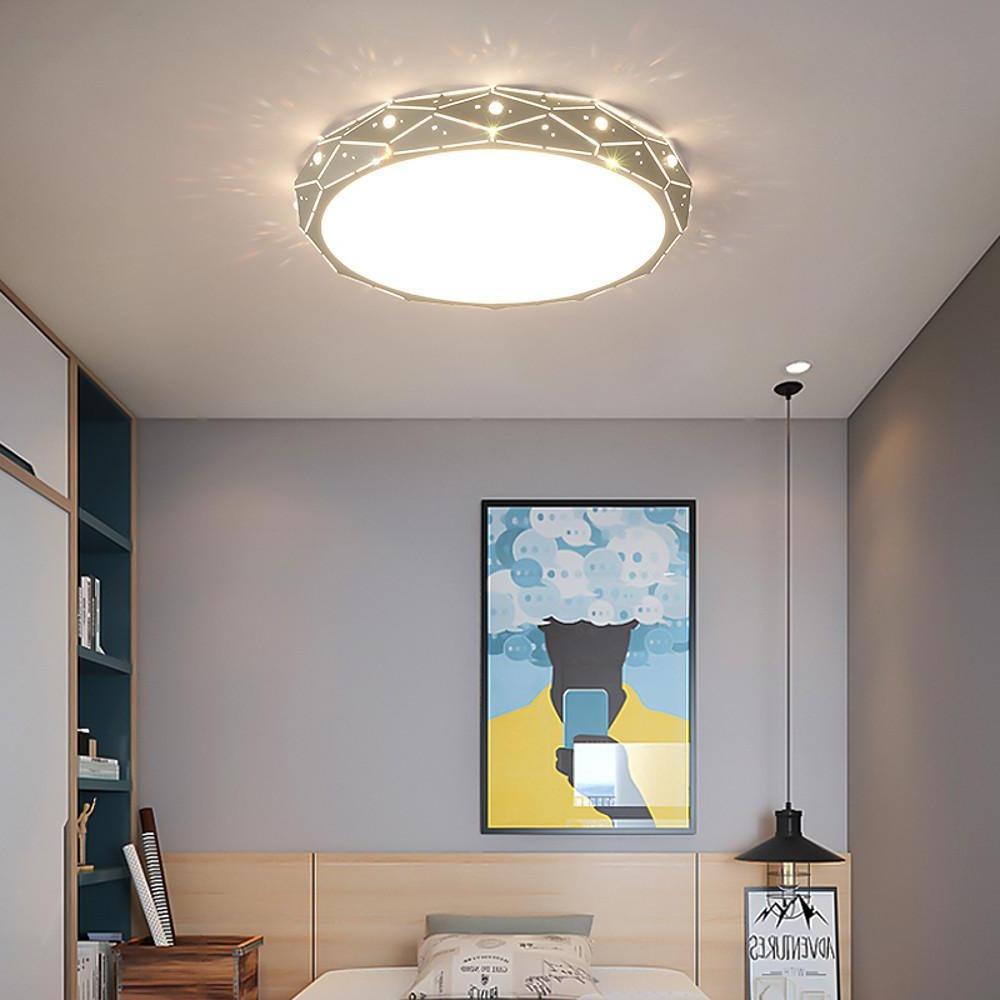 Nordic Drum Flush Mount LED Ceiling Light with Cutout Pattern