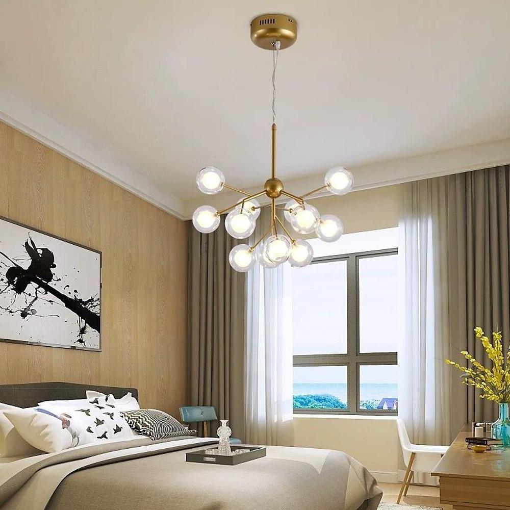 Sputnik Chandelier 12-Light Glass Metal Modern Ceiling Light