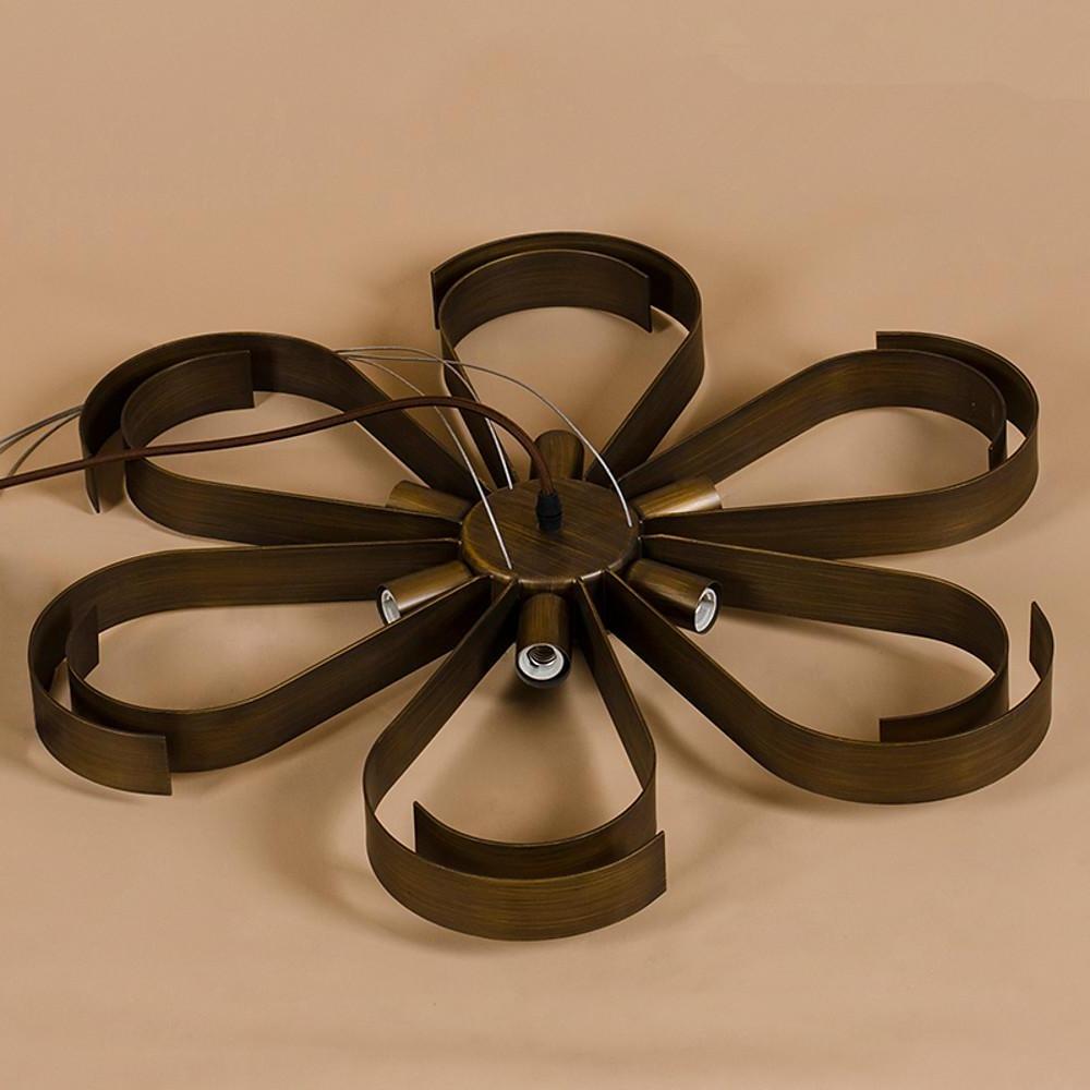 6-Light Petal-Shaped Modern Metal Chandelier Pendant Lamp