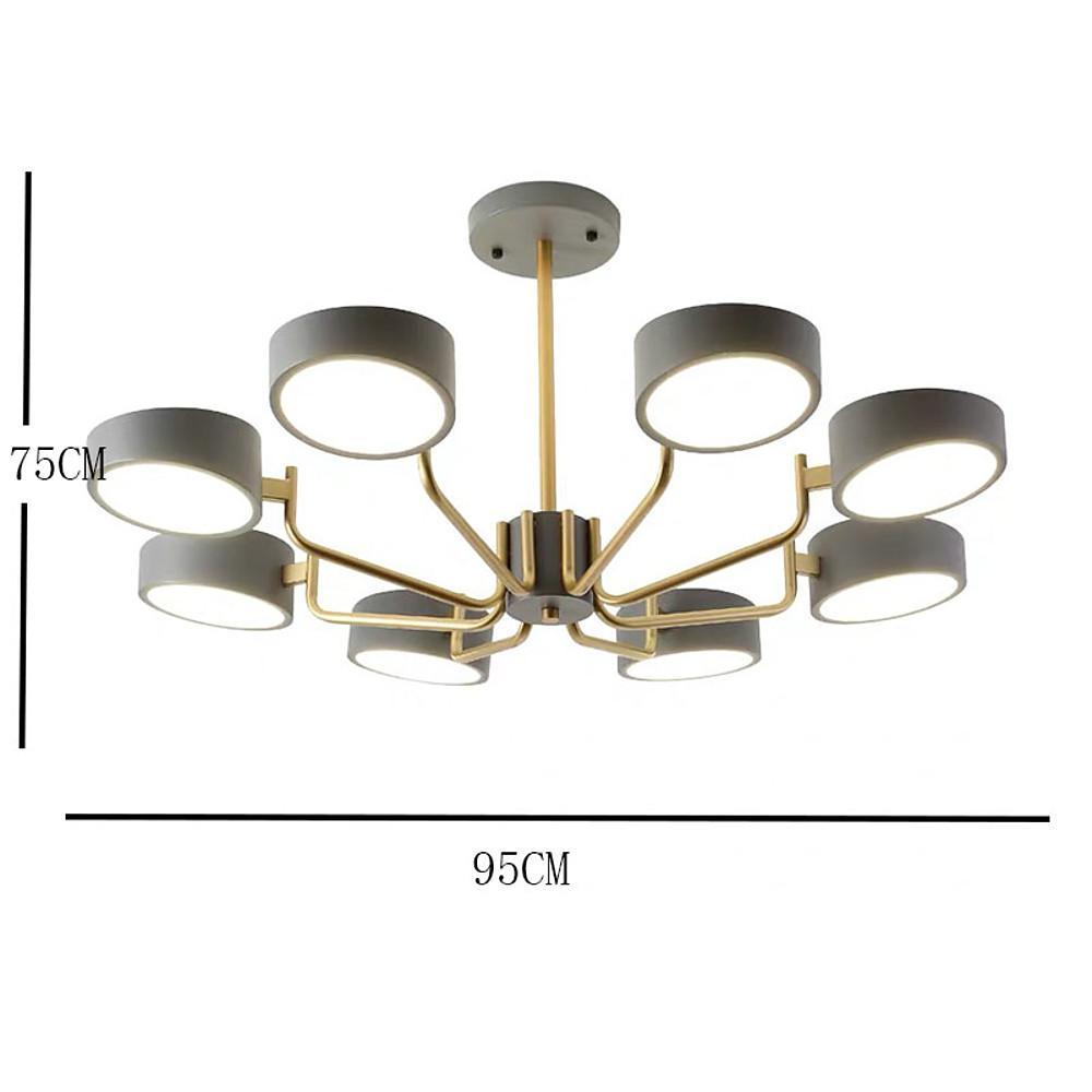 8-Light Modern Chandelier - Adjustable Color Temperature Metal &