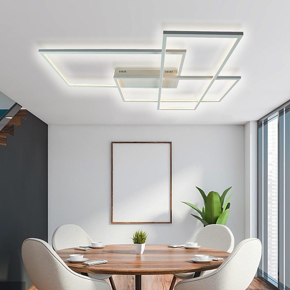 Rectangular Hybrid Modern Flush Mount Ceiling Light with LED