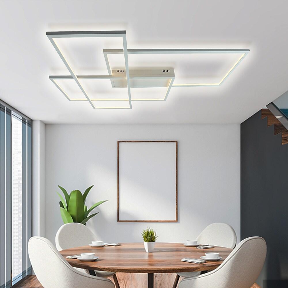 Geometric Overlapping Rectangle Aluminum LED Flush Mount Ceiling Light