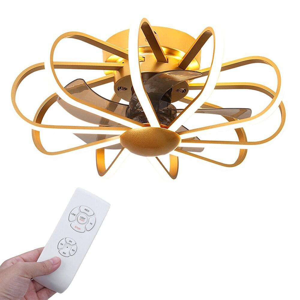 Modern 5-Blade Ceiling Fan with Integrated LED Ambient Lighting