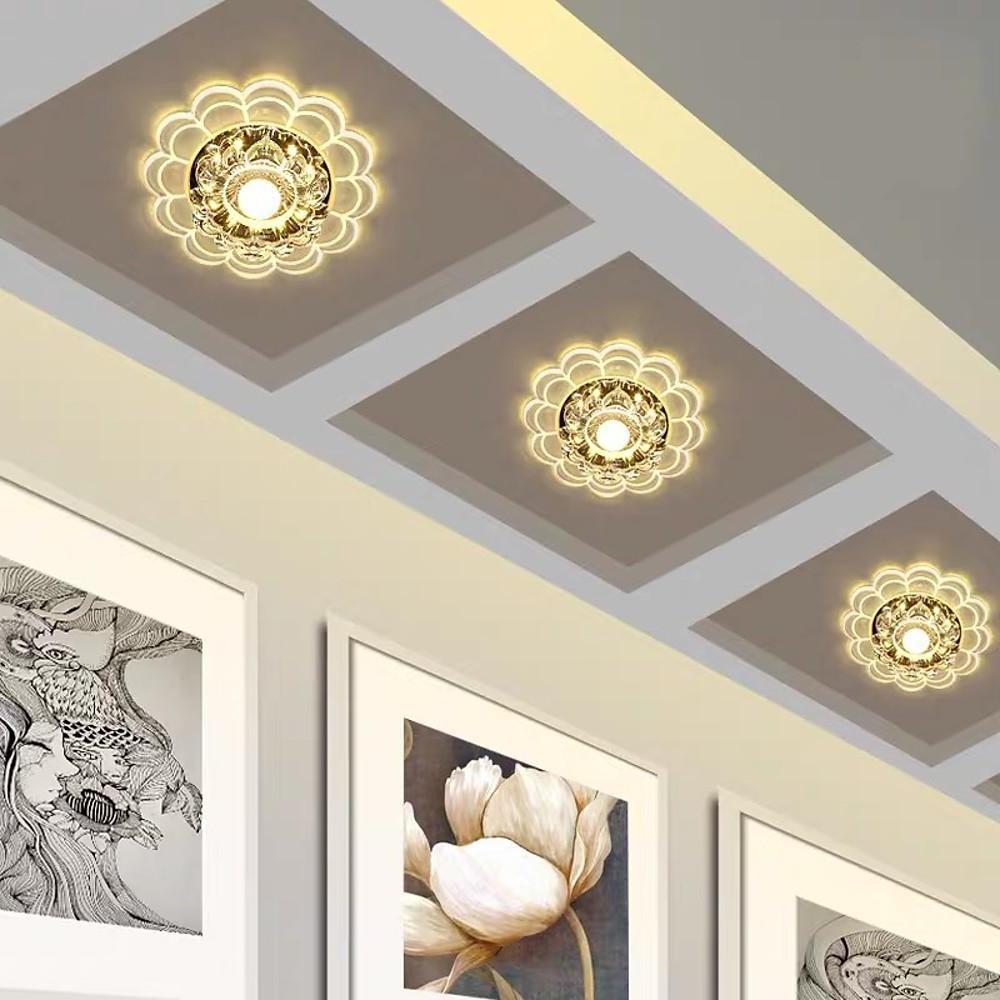 Floral Crystal Flush Mount LED Ceiling Light for Kids & Entryway