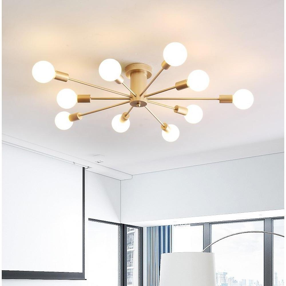 Modern 10-Light Metal Flush Mount Ceiling Light