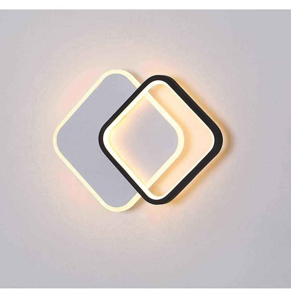 Modern Square Acrylic LED Flush Mount Ceiling Light - Geometric Design