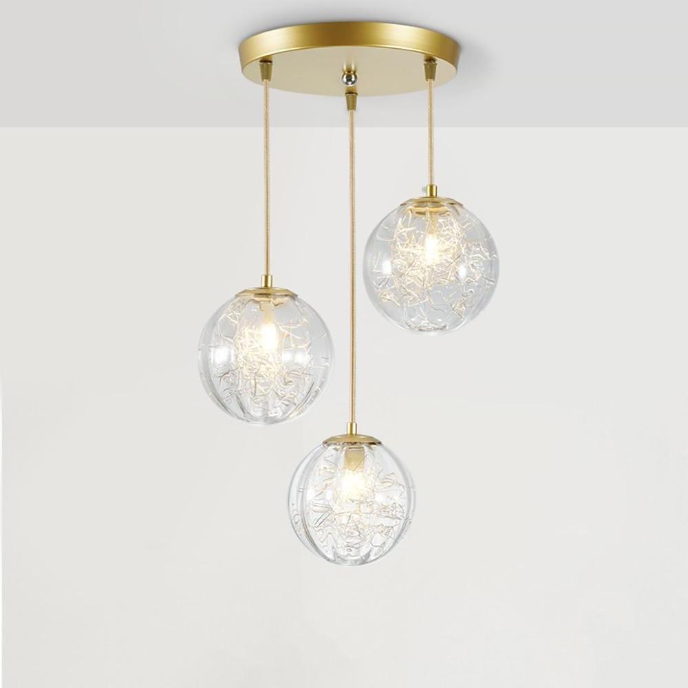 Nordic Glass Globe Pendant Light — Modern Artistic Ceiling Fixture