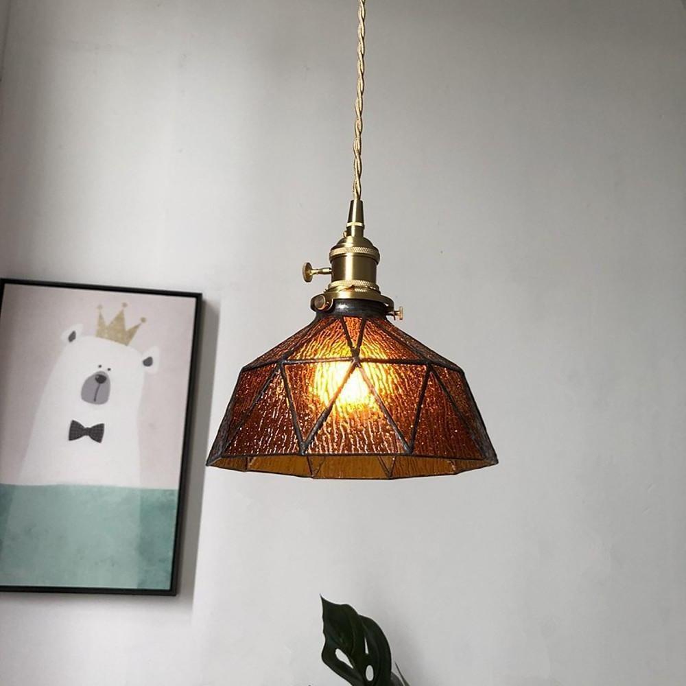 Nordic Glass Lantern Pendant Light – Vintage Ambient Ceiling Fixture