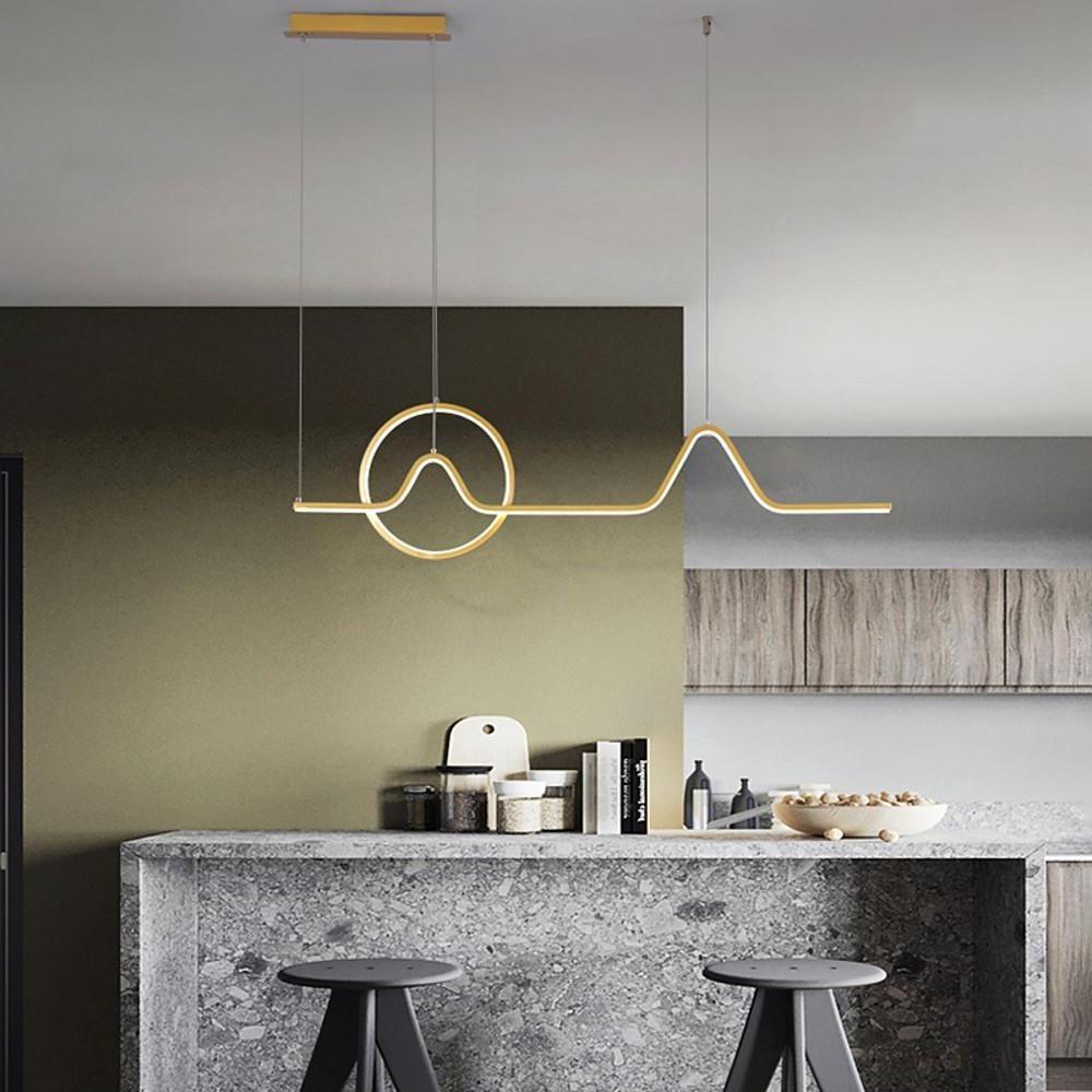 Modern Circular Linear Dimmable LED Chandelier – Aluminum Finish