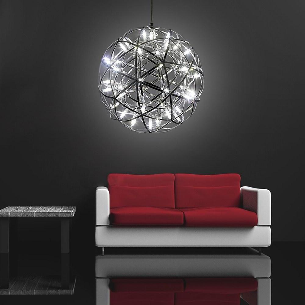 Modern Woven Sphere Pendant Light Stainless Steel LED 12 Inch